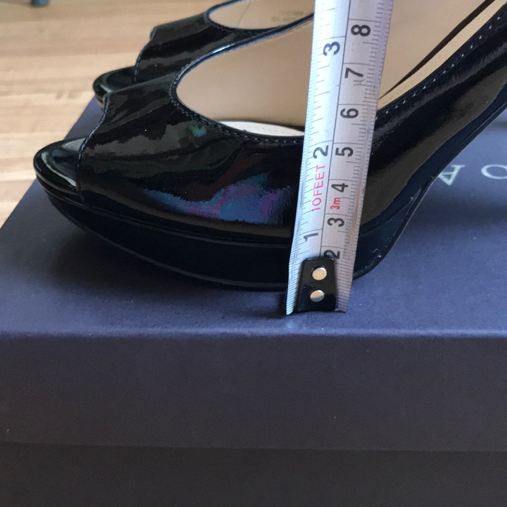 Enzo Angiolini black patent peep toe pumps - Picture 7 of 8